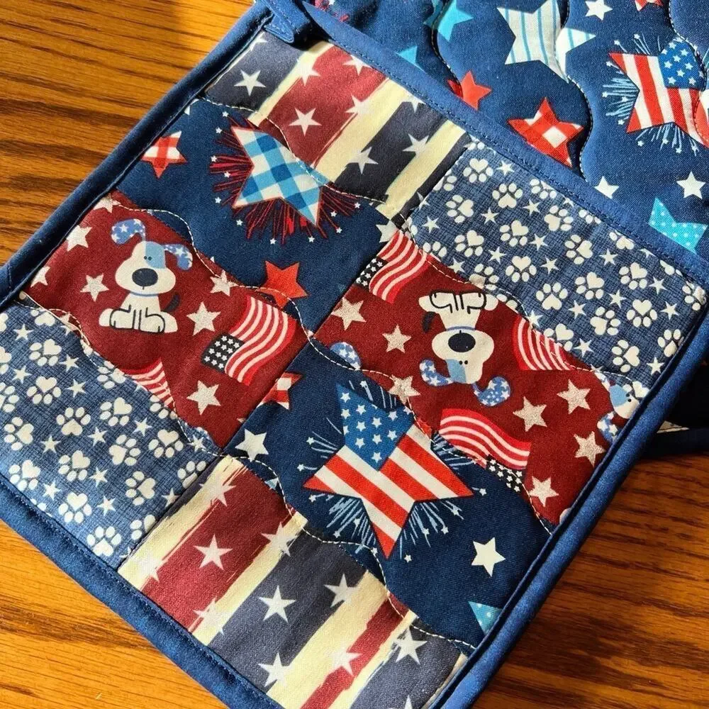 HANDMADE PATRIOTIC  POTHOLDERS